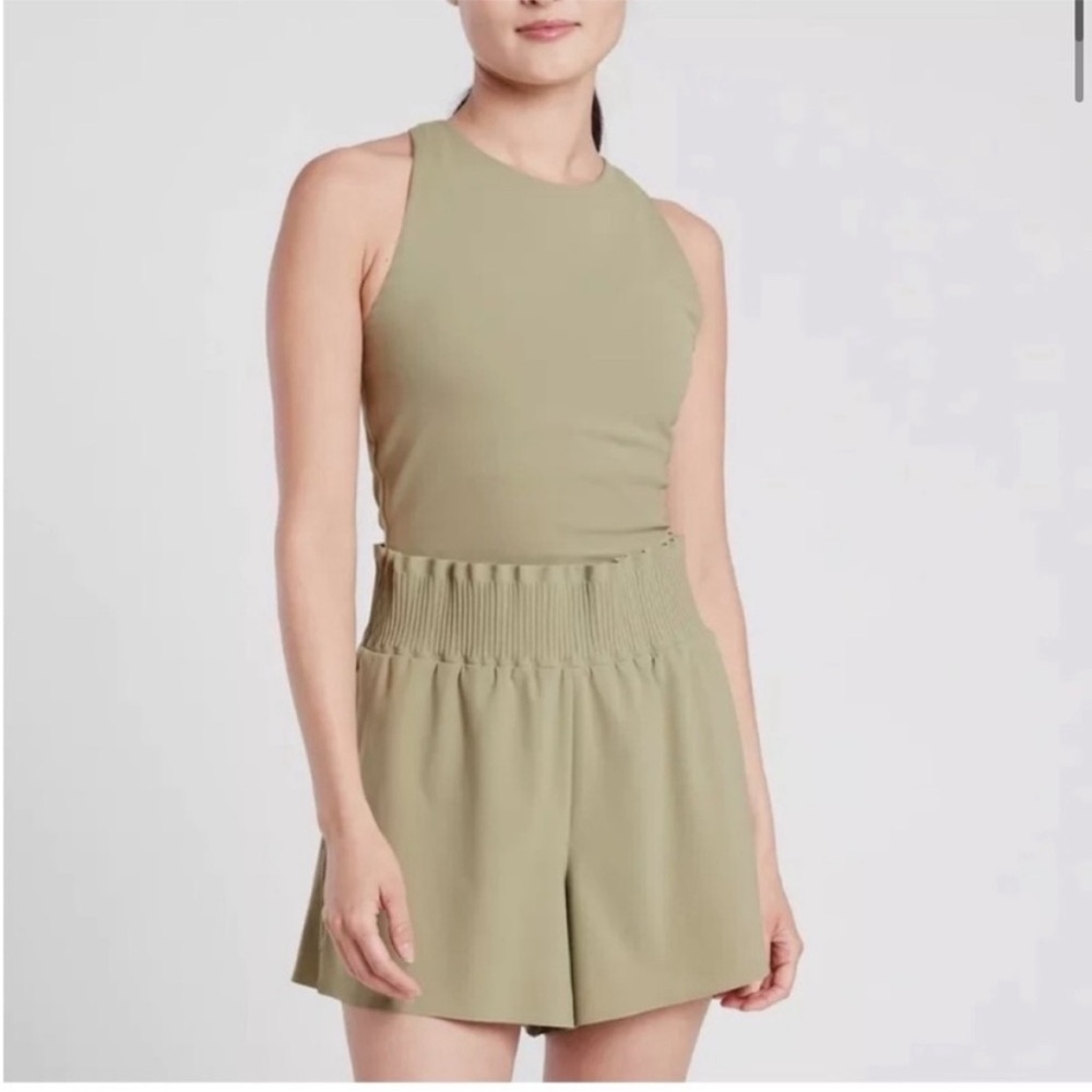 Athleta Cosmic Flutter romper shadow olive size small